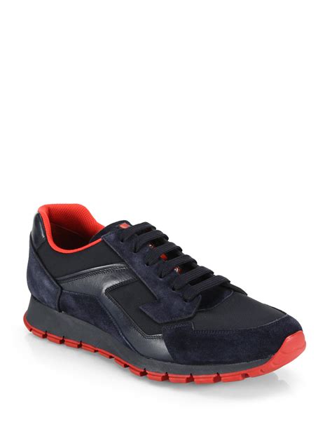 prada men sneakers|Prada suede sneakers men.